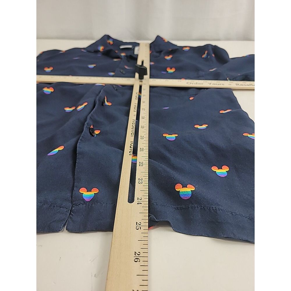 Disney Button Shirt Men's XL‎ Mickey Mouse Pride Rainbow - Picture 8 of 10